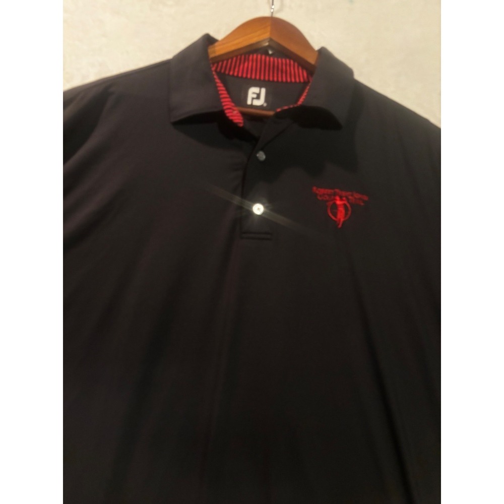 FootJoy FJ Men's Polo XL Robert Trent Jones Golf Trail Shirt Black Short Sleeve